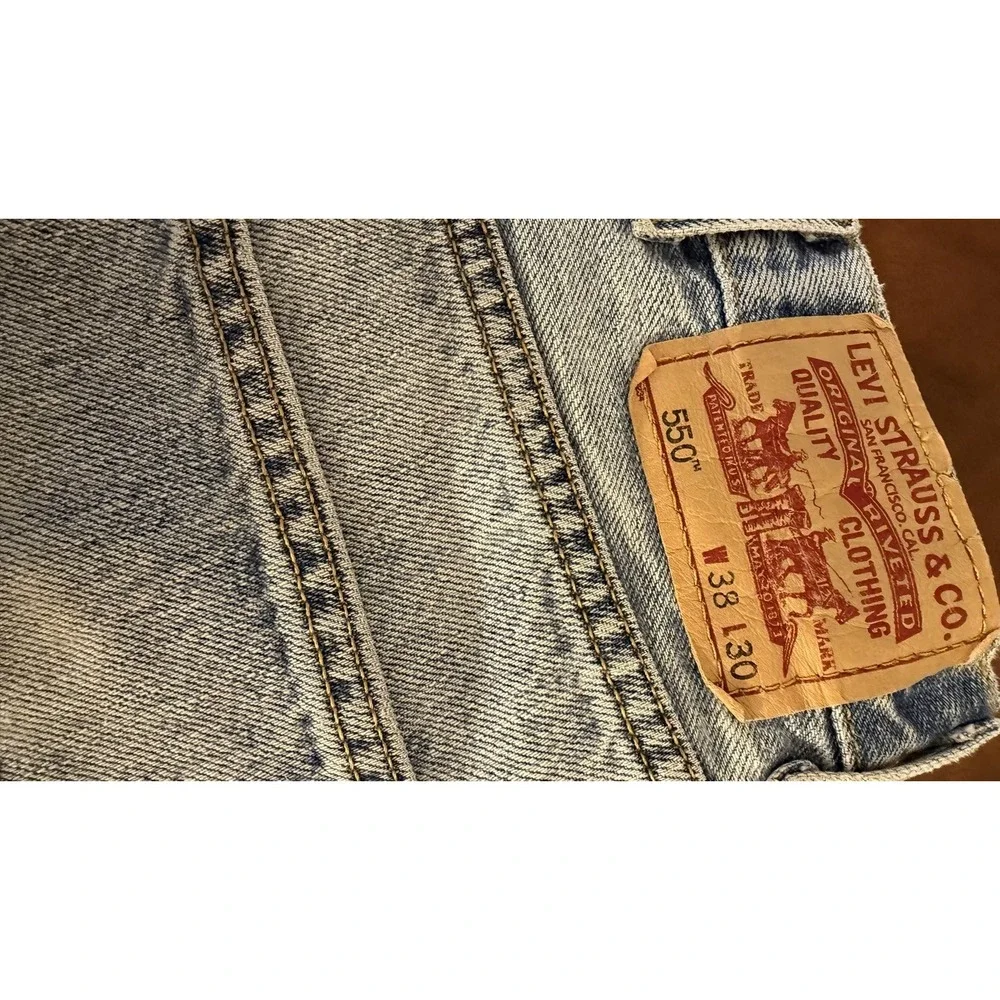 Levi's Jeans Mens 38x30 550 Blue Demin Relaxed Fit Light‎ Wash